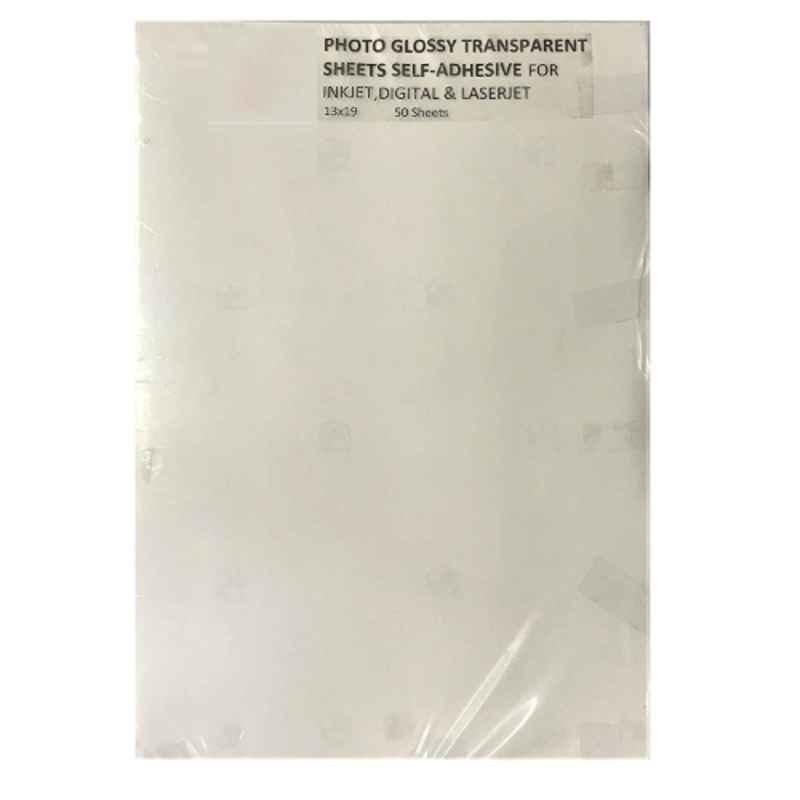 AN 50 Pcs 13x19 inch A3+ Glossy Transparent Photo Paper Set for Laser, Copier, Inkjet Printer & Writing
