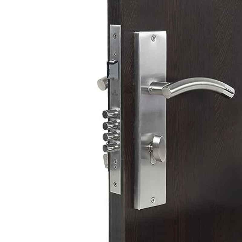 Handle Waala MG1101-OSK 10 inch 60mm Stainless Steel Silver Cylindrical Plate One Side Key Mortise Door Lock Set