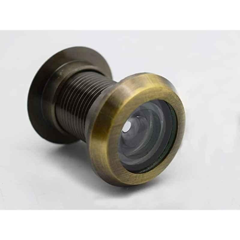 Implemental 2 inch Brass Antique Finish Round Door Eye Viewer (Pack of 9)
