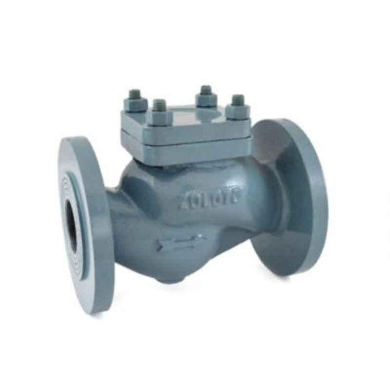 Zoloto 100mm Cast Iron Straight Pattern Flanged Horizontal Lift Check Valve, 1067