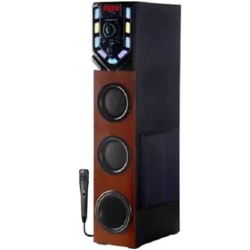 Krisons Swag 90W Black & Brown Bluetooth Tower Speaker with Wired Mic