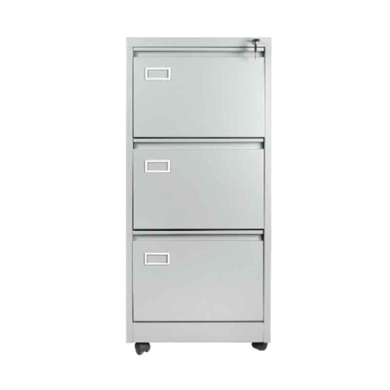 Tufferone 3 Shelves Stainless Steel Grey Pre Assembled Vertical Filing Cabinet