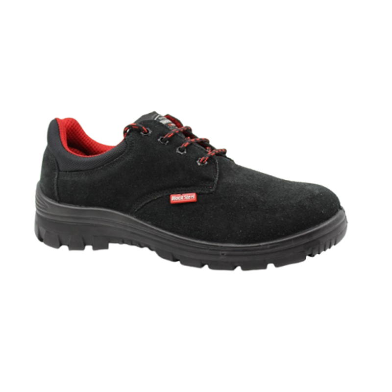 Blacksteel BS 9041 (SL) Leather Steel Toe Black Work Safety Shoes, Size: 12