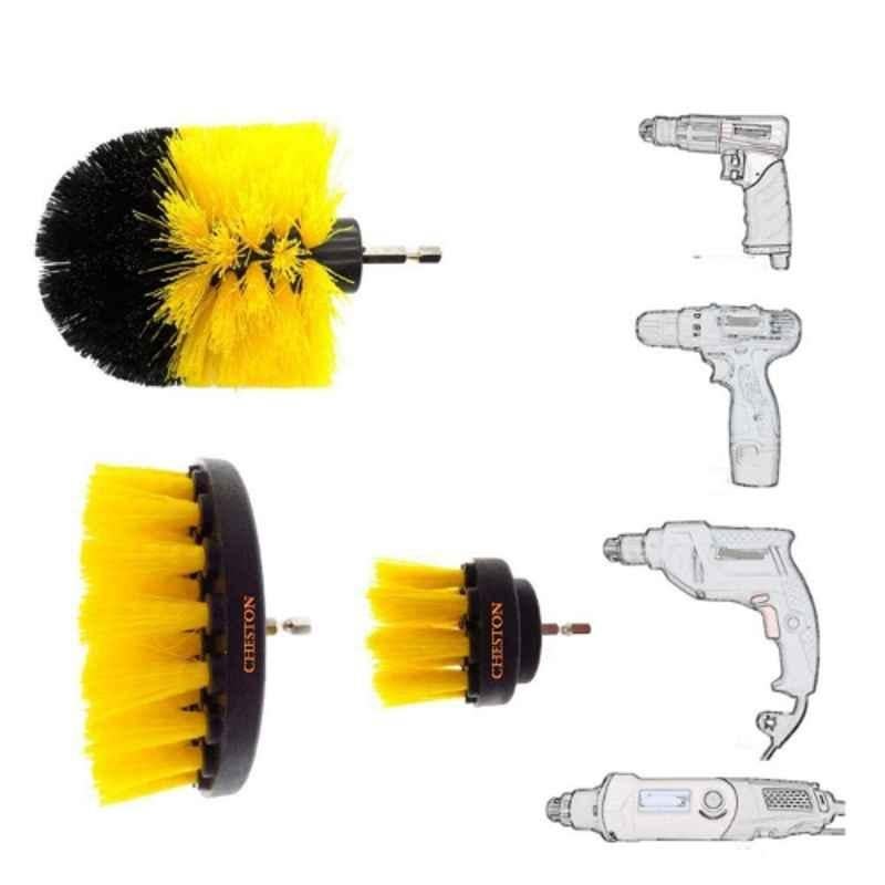 Cheston 3 Pcs Yellow Power Brush Scrub Set