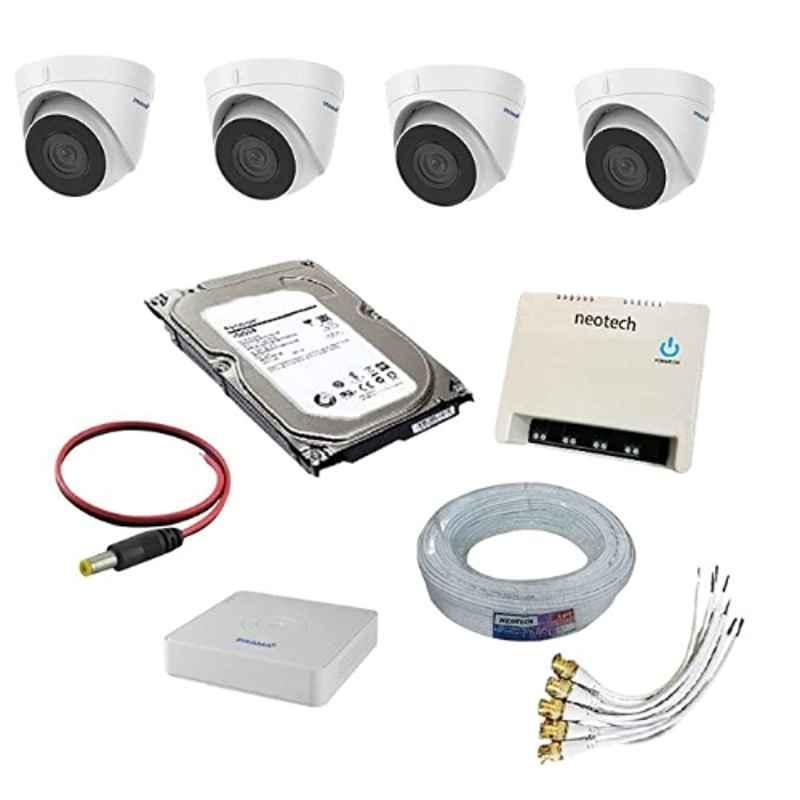 Prama 5MP 4 Pcs Dome CCTV Camera with 4 Channel DVR, 1TB Hard Disk & 70 m Wire Kit