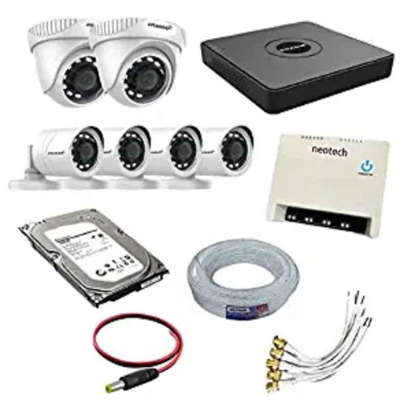 Prama 1MP 2 Pcs Dome 4 Pcs Bullet CCTV Camera Kit with 8 Channel DVR, 1TB Hard Disk & 70 m Wire
