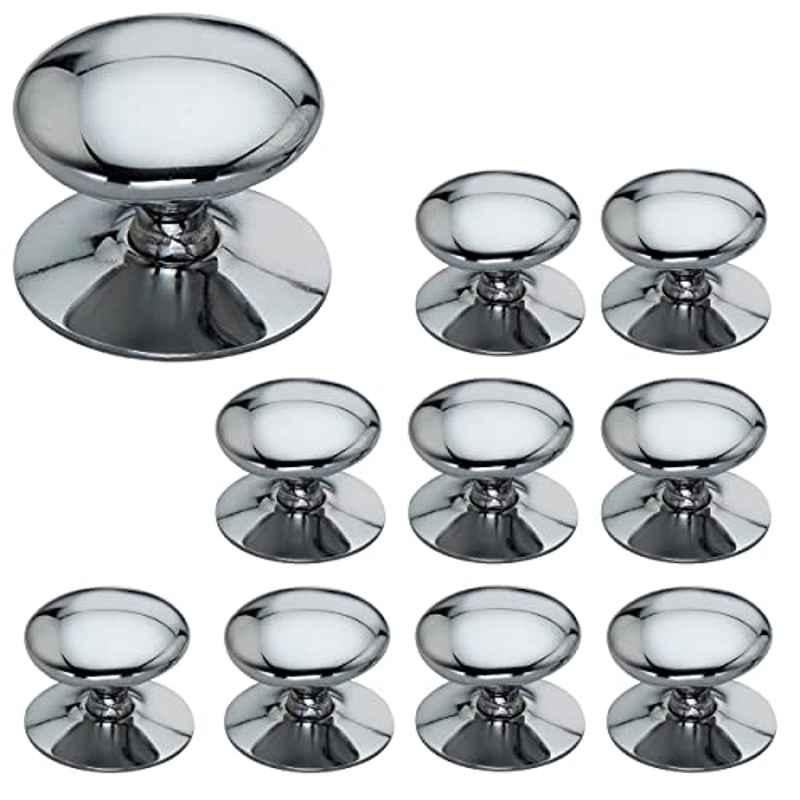 Screwtight 1.1 inch Zinc Chrome Finish Victorian Cupboard & Door Knobs, Z070203CP-10 (Pack of 10)