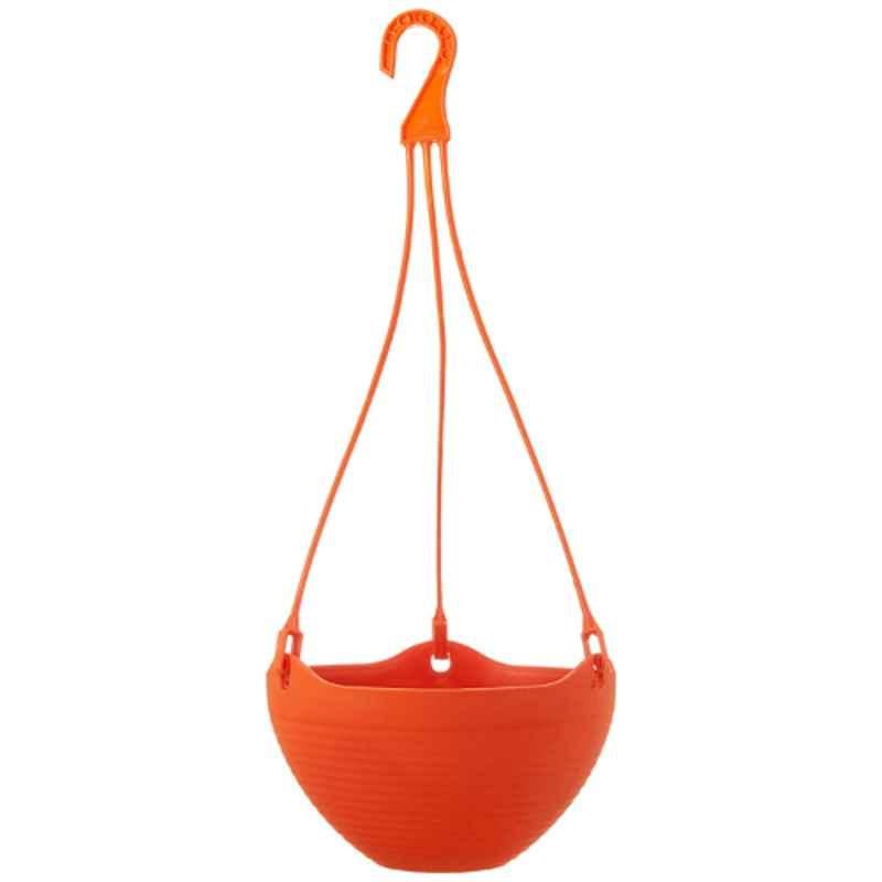 Gardens Need 4 Pcs 20x20x22cm 100% Virgin Plastic Bell Pot Orange Hanging Planter