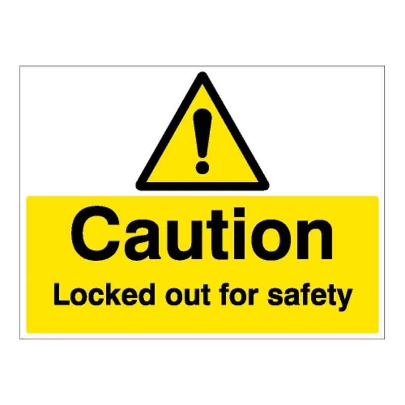 SUNSIGNS 600x450mm Vinyl Caution Locked Out for Safety Signage, SN0166VNLOTHPIXAQ