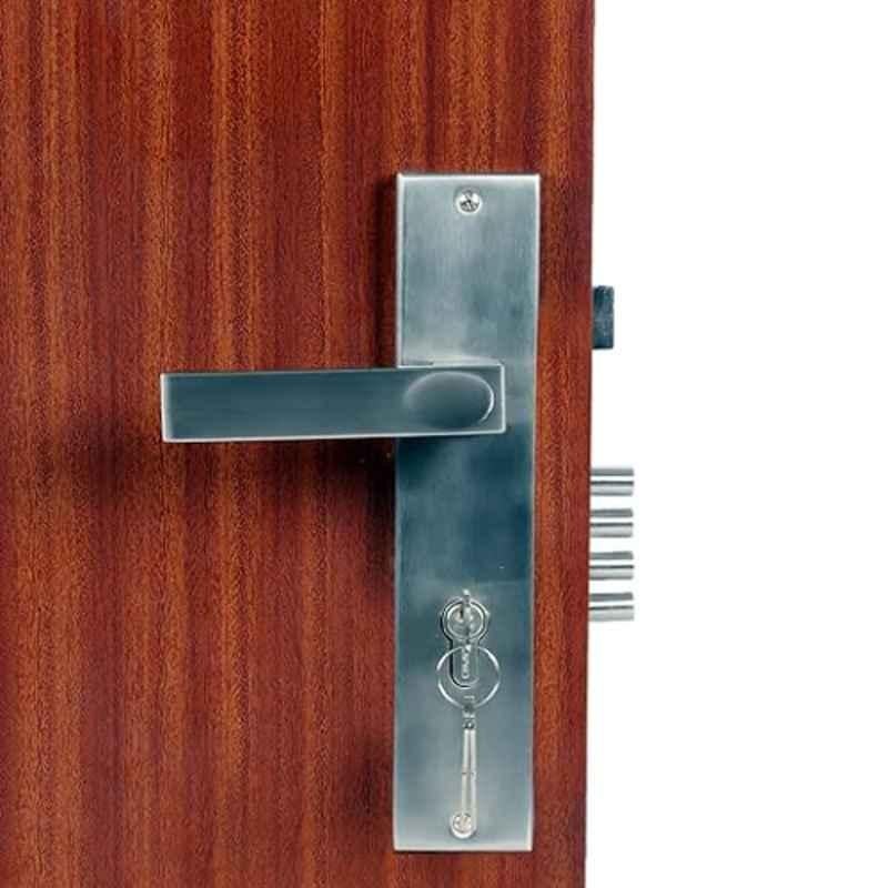 Homexpert Fasino 10 inch 60mm Stainless Steel Satin Finish Cylindrical Plate Both Side Key Mortise Door Lock Set