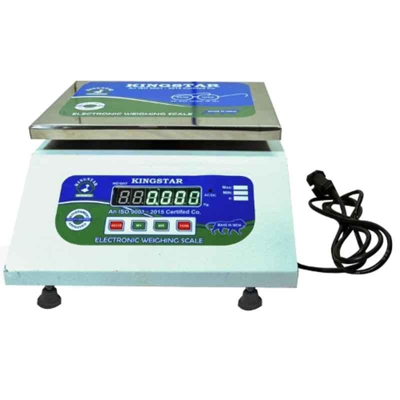 Kingstar 30kg 200x250mm Stainless Steel Bright Green LED Backlit Display Weighing Scale