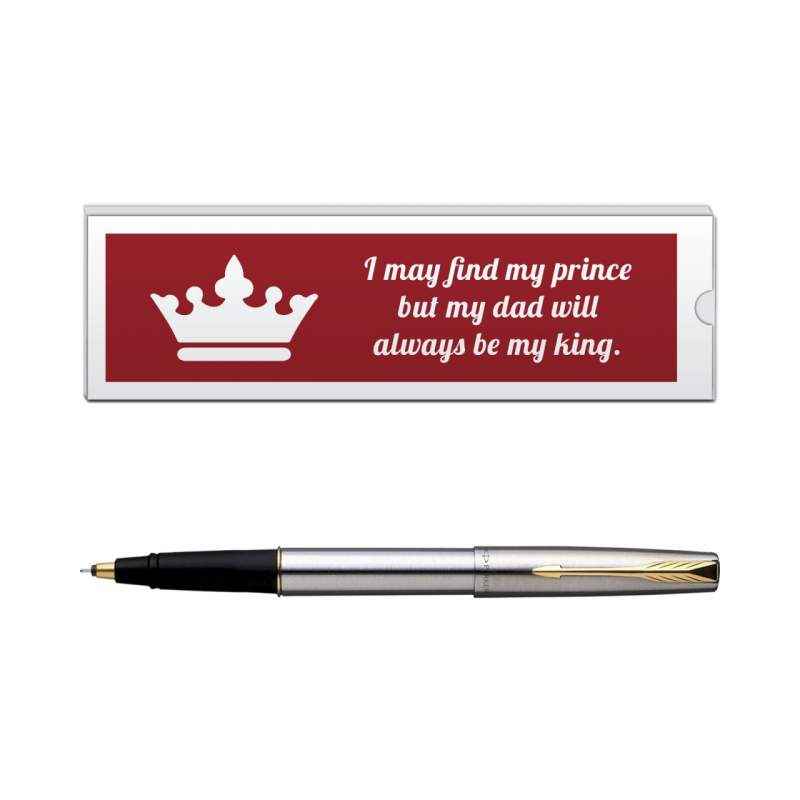 Parker Frontier Stainless Steel GT Roller Ball Pen with Dad Quote-4, 9000020177