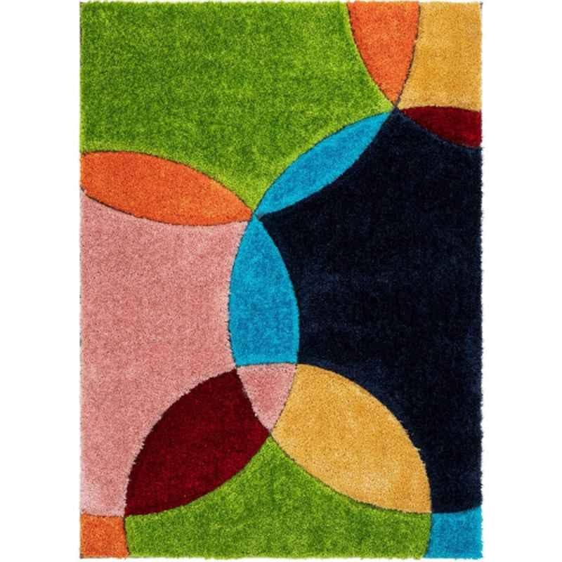 Carpetify 3x5ft Multicolor Modern Geometric 3D Textured Thick & Soft Shaggy Fur Rug Carpet, 0928Z2QKAR5