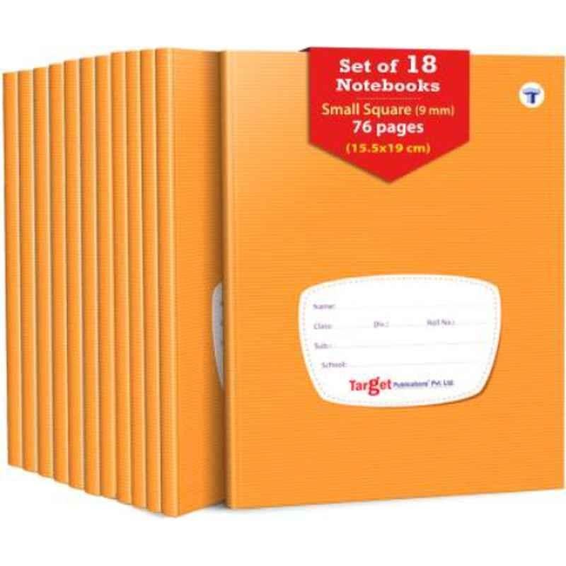 Target Publications Regular 76 Pages Brown Ruled Small Square Notebook with Hard Cover (Pack of 18)