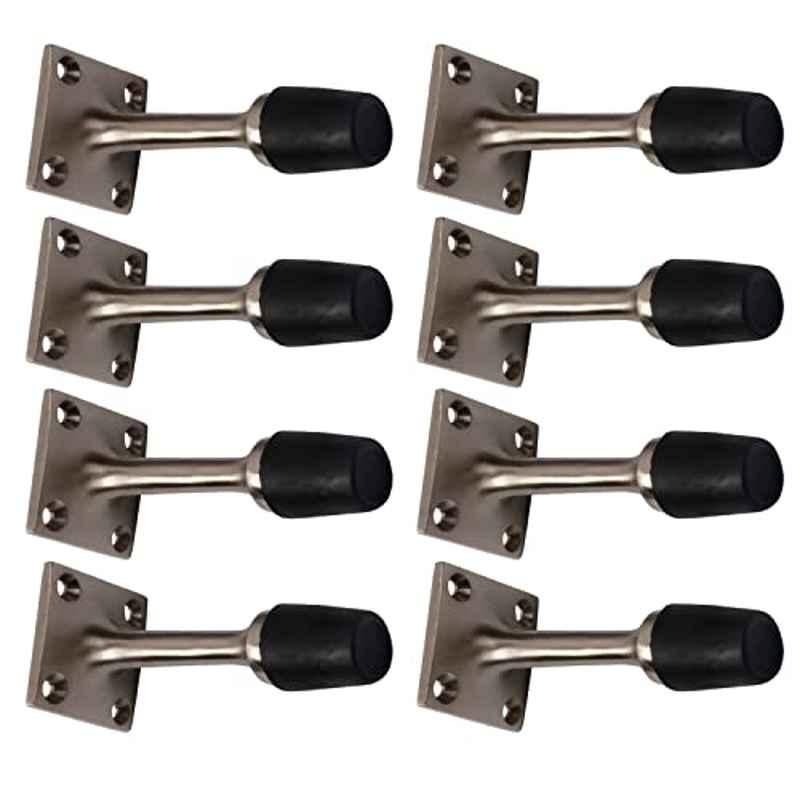 Screwtight 3 inch Zinc Satin Nickel Finish Wall Mounted Door Stopper, Z230101SN-8 (Pack of 8)