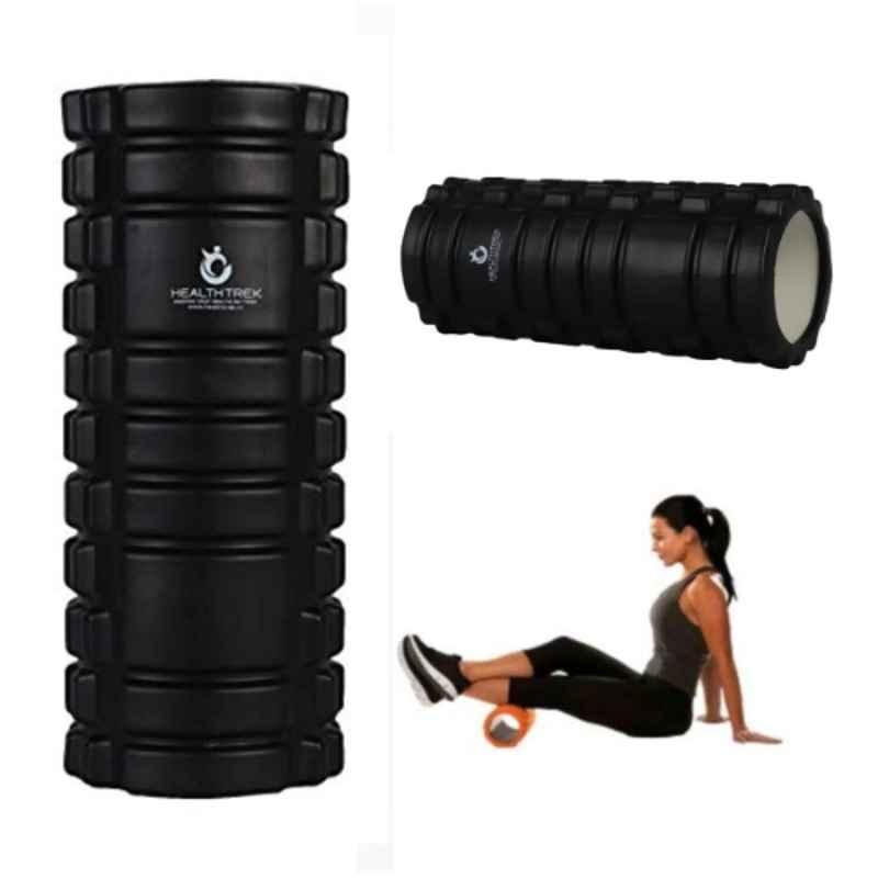 Healthtrek 33cm Black Yoga Foam Roller for Trigger Points