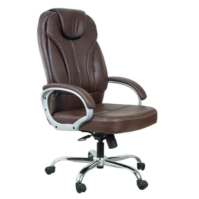 Mezonite Leatherette Dark Brown High Back Executive Office Chair, KI746