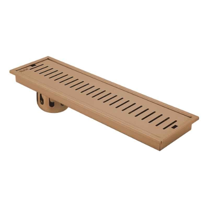 Ruhe 40x4 inch Stainless Steel 304 Rose Gold PVD Coated Vertical Shower Drain Channel, 16-0125-13