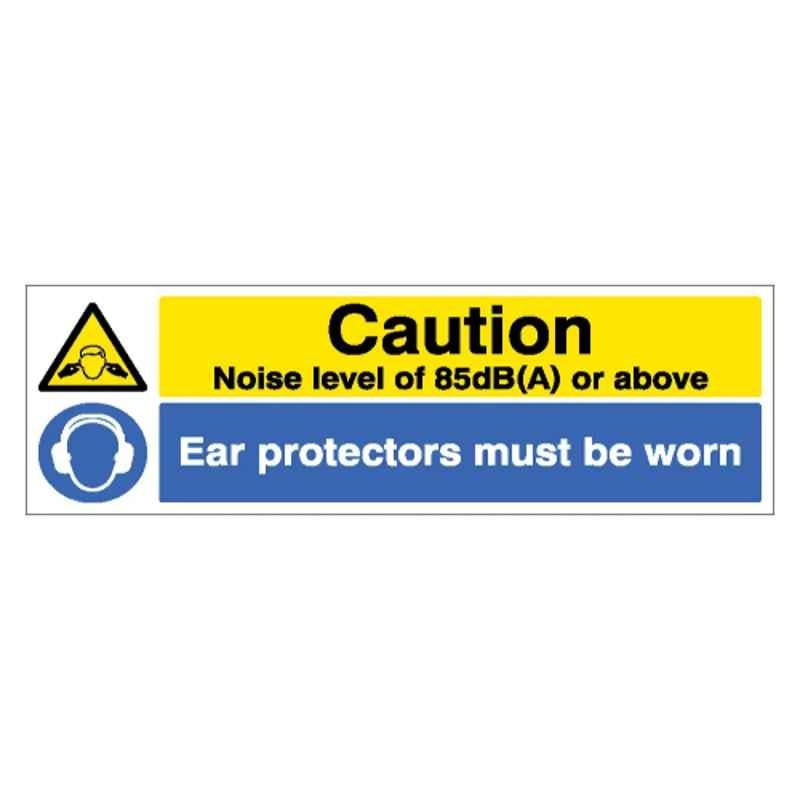 SUNSIGNS 450x150mm Vinyl Caution Noise Level of 85dB(A) or Above Ear Protectors Must be Worn Signage, , SN0154VNLOTHPIXAL