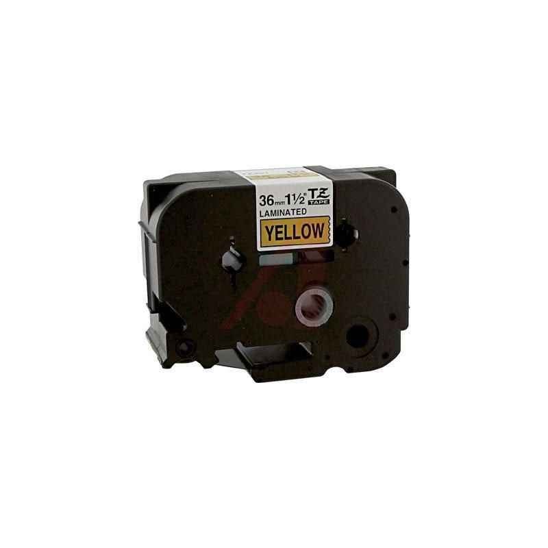 Brother 36mm Black on Yellow Laminated Labelling Tape, TZE 661