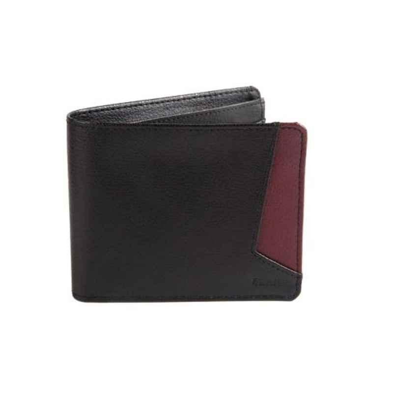 Elan 11x2.5x9cm 5 Slots Black Bifold Coin Pouch Wallet, EFW-5103-BL