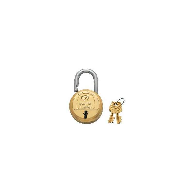 Godrej Navtal 5 Levers Brass Padlock (2 Keys), 3276