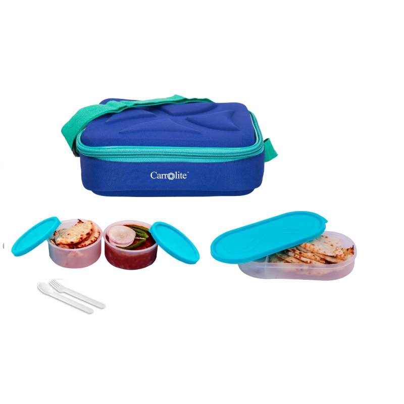 Carrolite 650ml Multi Colour Plastic Lunchbox, Syan_P-19