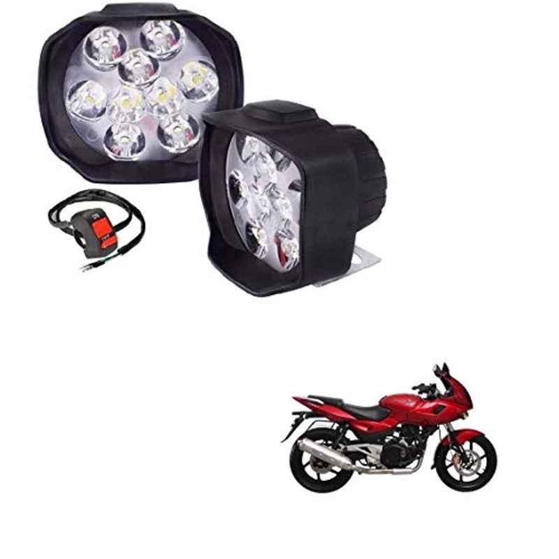 Kozdiko 2 Pcs Sheen 15W 9 LED 6000k Transformer Bumble Bee Style LED Fog Light Set for Bajaj Pulsar 200, koz_81365
