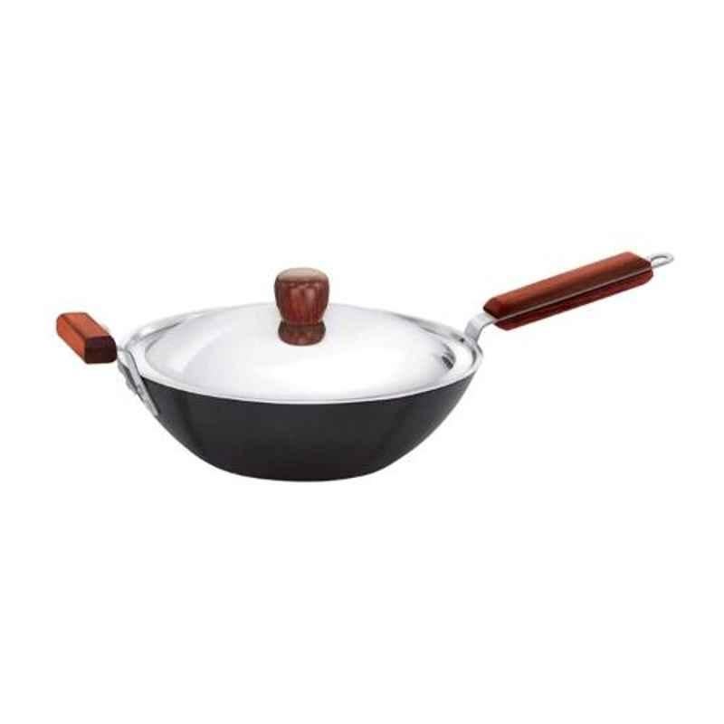 Hawkins Futura 28cm 6.5L Silver Non-Stick Stir-Fry Wok with Stainless Steel Lid, HK-KA-INW30S