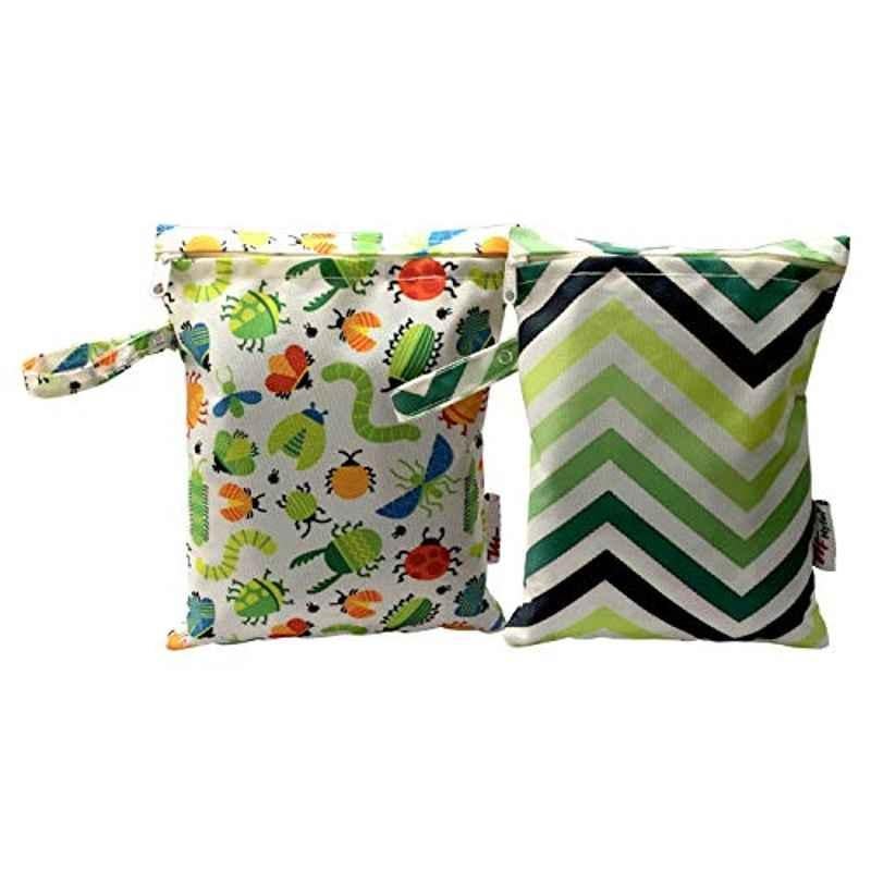 My Fav Polyester Multipurpose Wet Dry Baby Diaper Pouch with Zipper, MFWDC-C8 (Pack of 2)