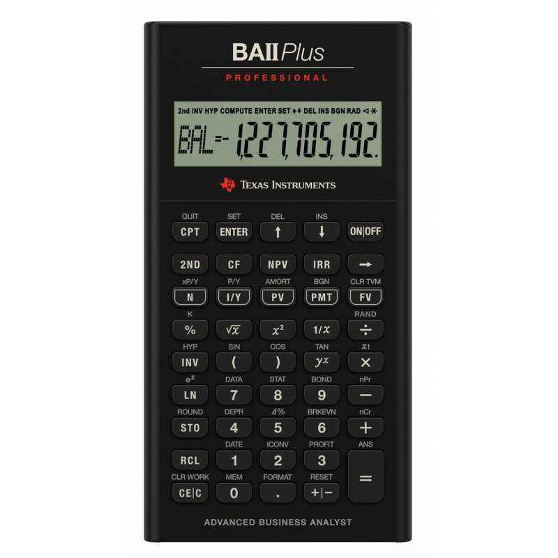 Texas Instruments BA II Plus Professional 10 Digit Calculator