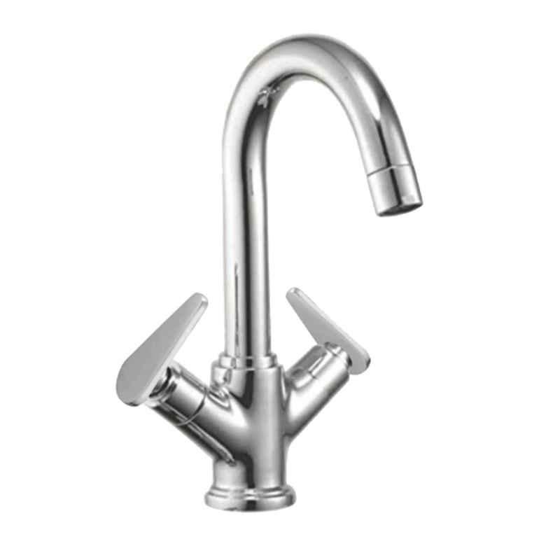 Drizzle Vista 1/2 inch Brass Chrome Finish Quarter Turn Wash Basin Pillar Cock with Foam Flow