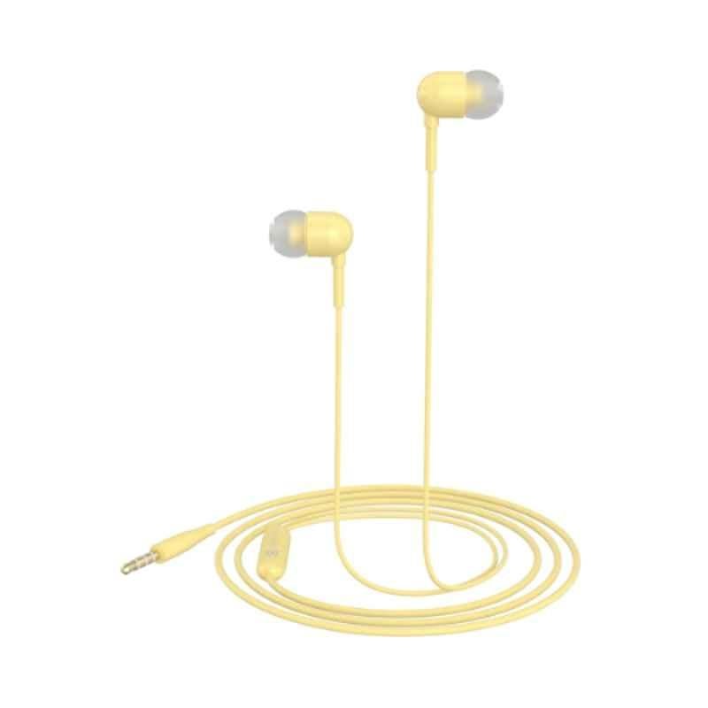 Portronics Conch 50 1.2m TPE Yellow Wired Earphone with 3.5mm Audio Jack, POR 1494