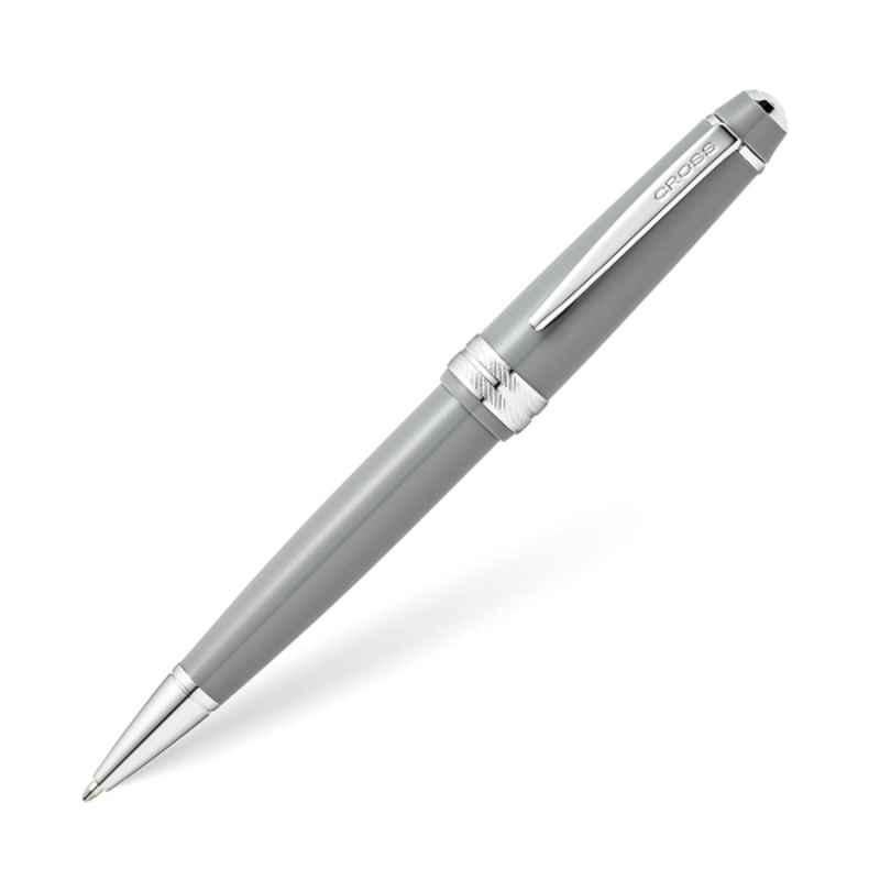 Cross Bailey Black Ink Gloss Gray Resin Polished Ballpoint Pen with 1 Pc Black Refill Set, AT0742-3