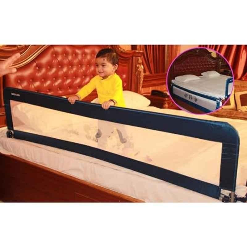 Safe-O-Kid 6ft Blue Fully Foldable Bed Rail Guard for Child with 1 Year Full Replacement, SOK9BDR2P0041