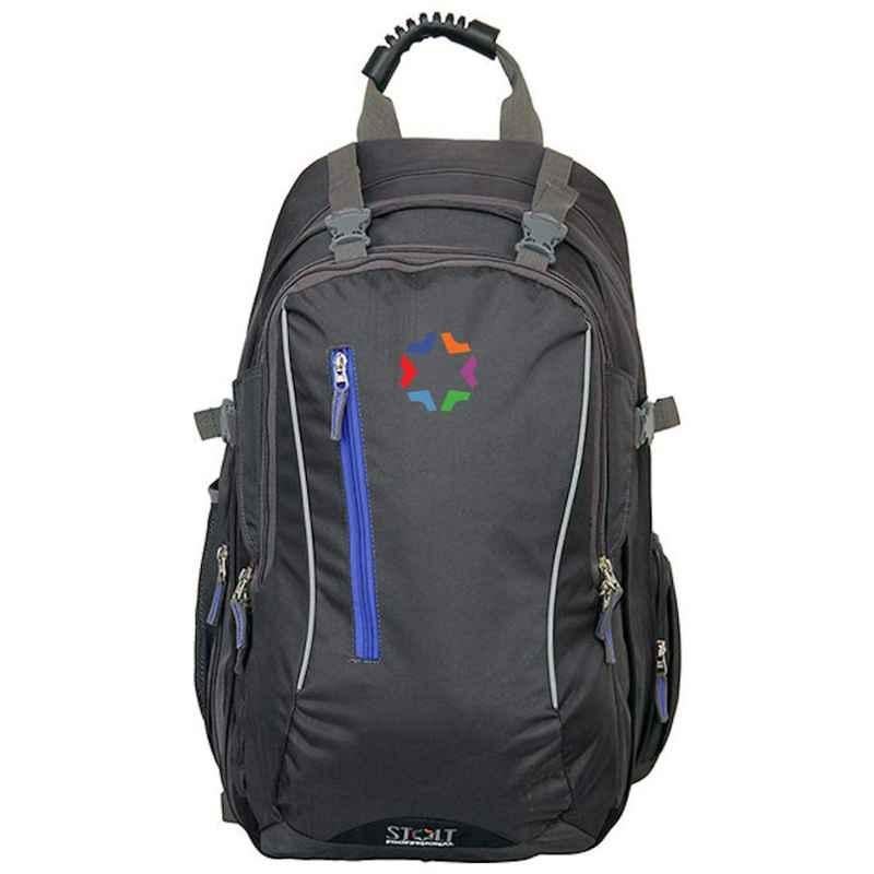Stolt Wright Professional Polyester 65L Grey & Blue Waterproof Backpack