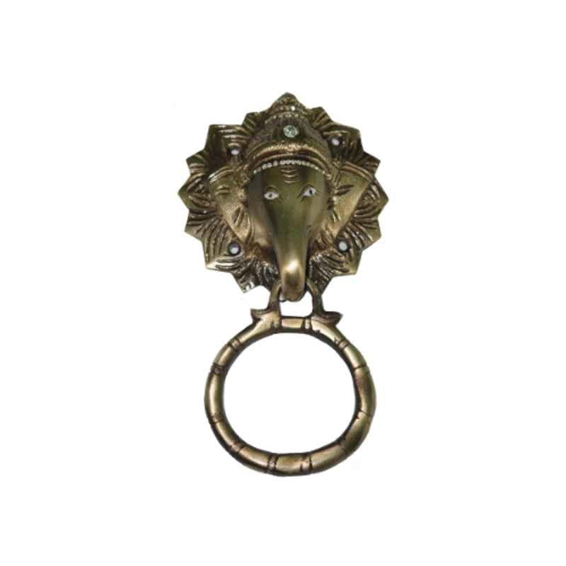 Smart Shophar 7 inch Brass Antique Elephant Door Knocker, SHA10DK-ELPH-AN07-P1 (Pack of 3)