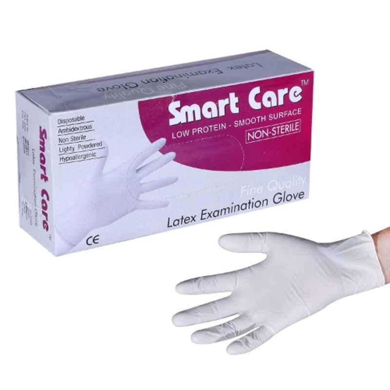 Smart Care G-1XS Latex Examination Powdered Gloves, Size: XS (Pack of 100)