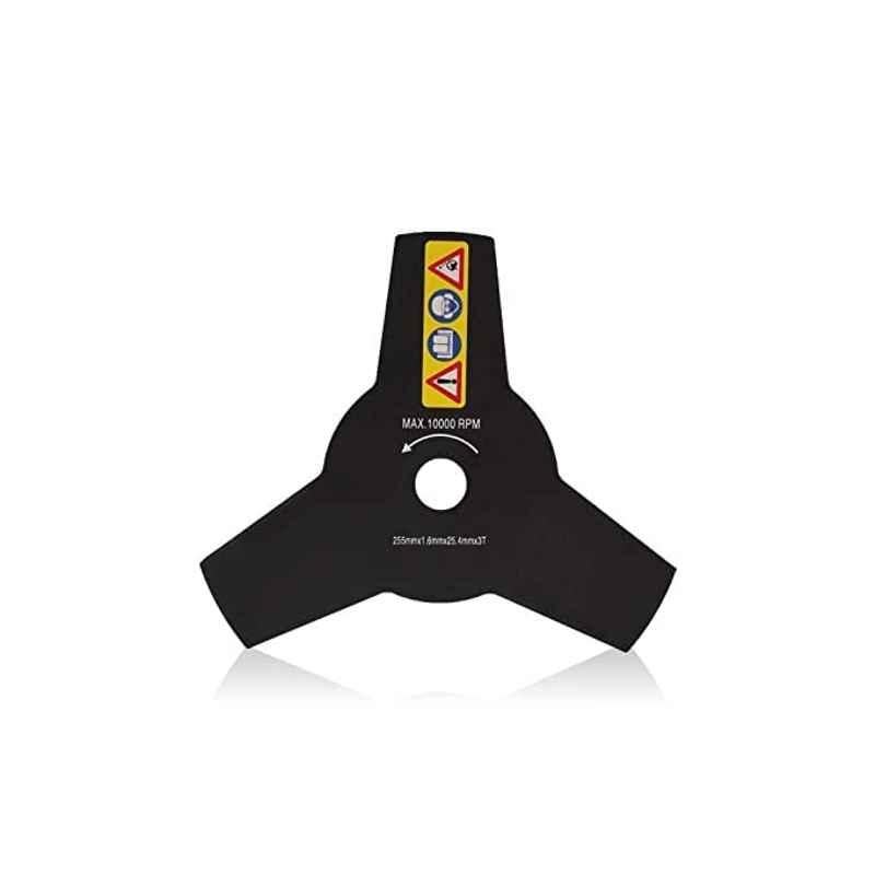 B K Jagan & Co 4 inch 3 Way Carbon Steel Black Blade for Brush Cutter