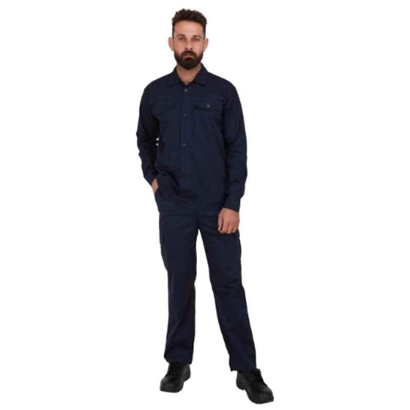 Club Twenty One Workwear Cotton Navy Blue Safety Shirt Pant Set, 2015, Size: 2XL (Pack of 5)