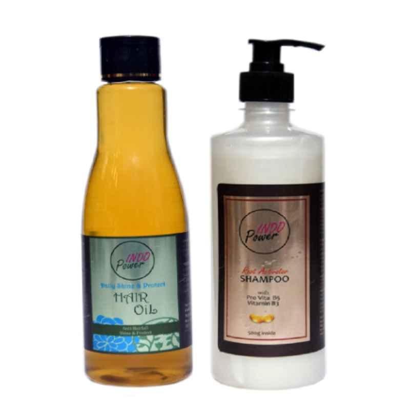 Indopower DD250 200ml Daily Shine & Protect Hair Oil with 500g Root Activator Shampoo Combo Pack