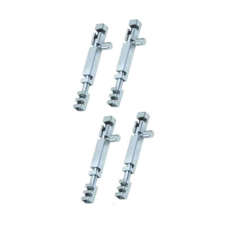 Smart Shophar 6 inch Stainless Steel Silver Square Section Tower Bolt, SHA40TW-SQSE-SL06-P4 (Pack of 4)