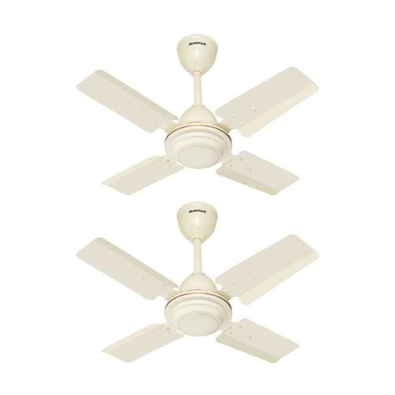 Maxotech Aflred 600 mm 4 Blade Ceiling Fan Ultra High Speed Ivory Color with 2 Year Warranty (Pack of 2)