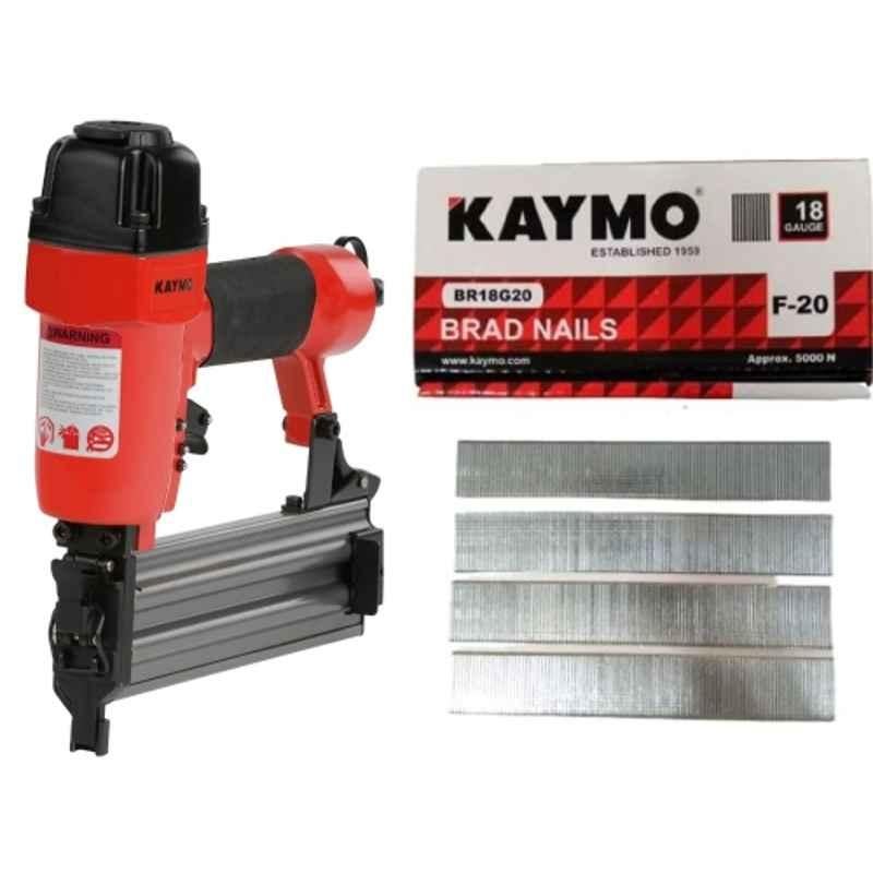 Kaymo NEO-PB18G50+BR18G20 10-50mm Pneumatic Brad Nailer Gun with 5000 Pcs F-20 BR18G20 20mm Heavy Duty Nails