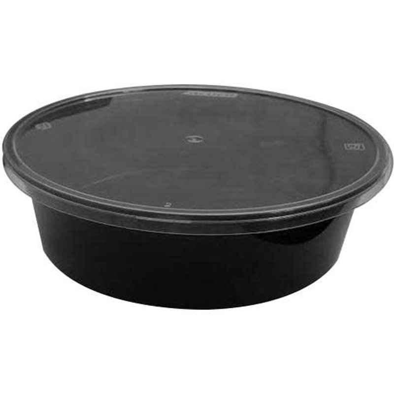 Hatch Factory 750ml Black Plastic Disposable Food Container