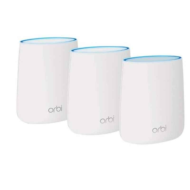 Netgear Orbi AC3000 Tri-Band White Wi-Fi Router with Two Satellite Extenders, RBK53-100PES