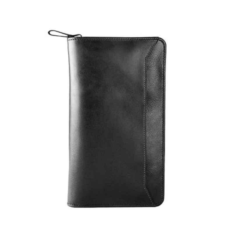 Elan 8 Slot Black Leather Big Travel Wallet, ECTW-9546-BL