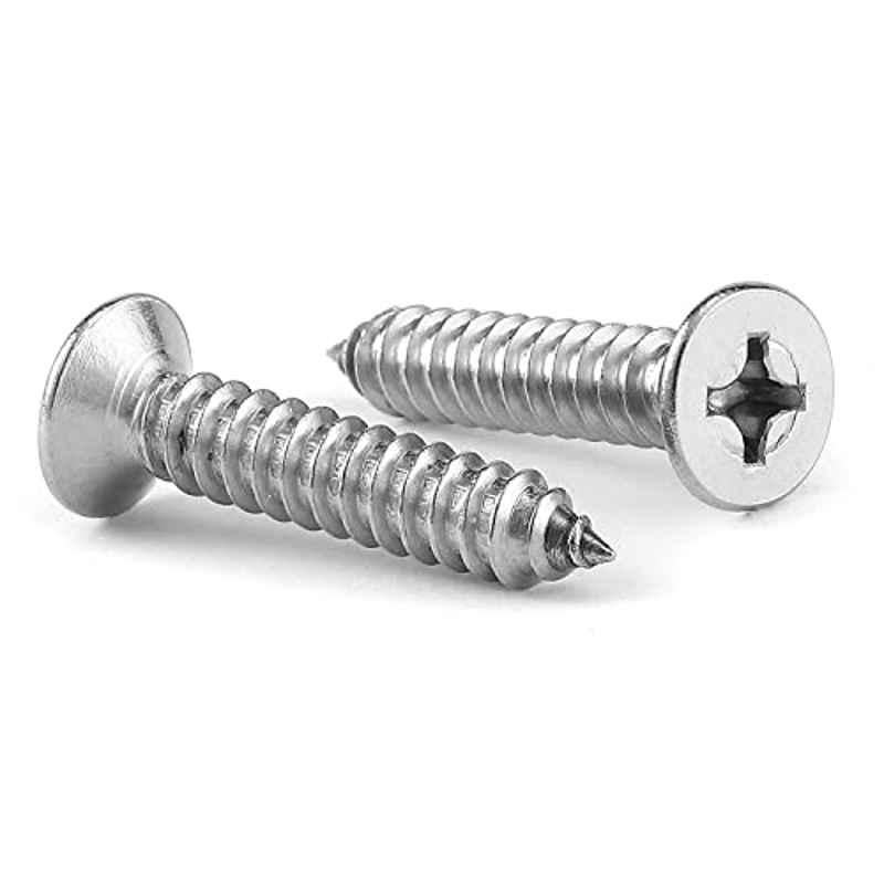 Screwtight 25x6mm Carbon Steel Chrome Finish Phillips Head Gypsum Drywall Screw (Pack of 500)
