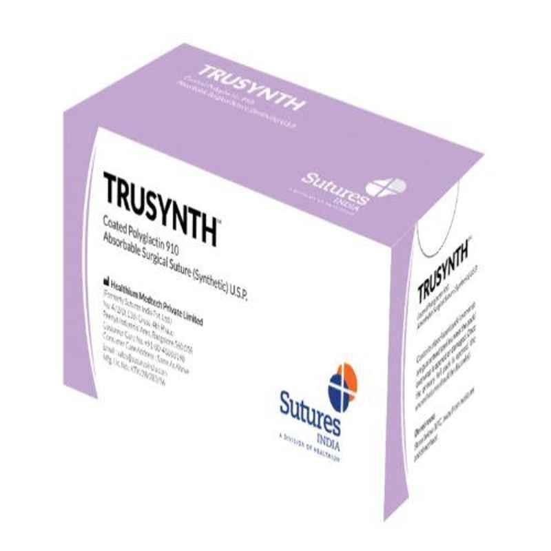 Trusynth 12 Foils 1 USP 90cm 1/2 Circle Round Body Heavy Absorbable Surgical Suture Box, TS 2347