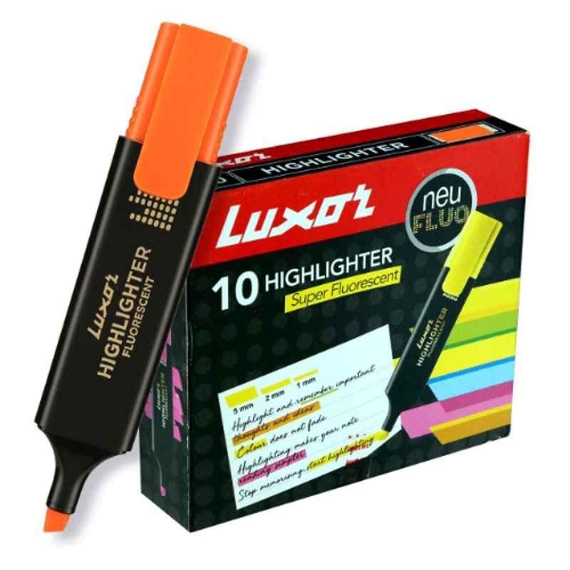 Luxor Super Fluorescent 0.3mm Orange Plastic Highlighter, 1851 (Pack of 500)